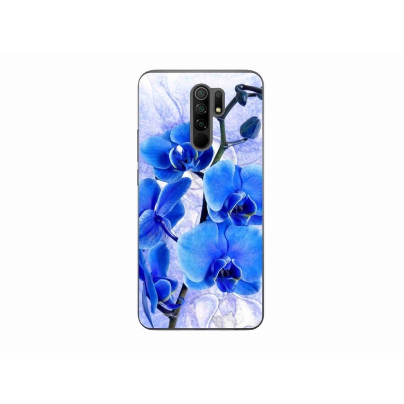 Gelový kryt mmCase na mobil Xiaomi Redmi 9 - modré květy