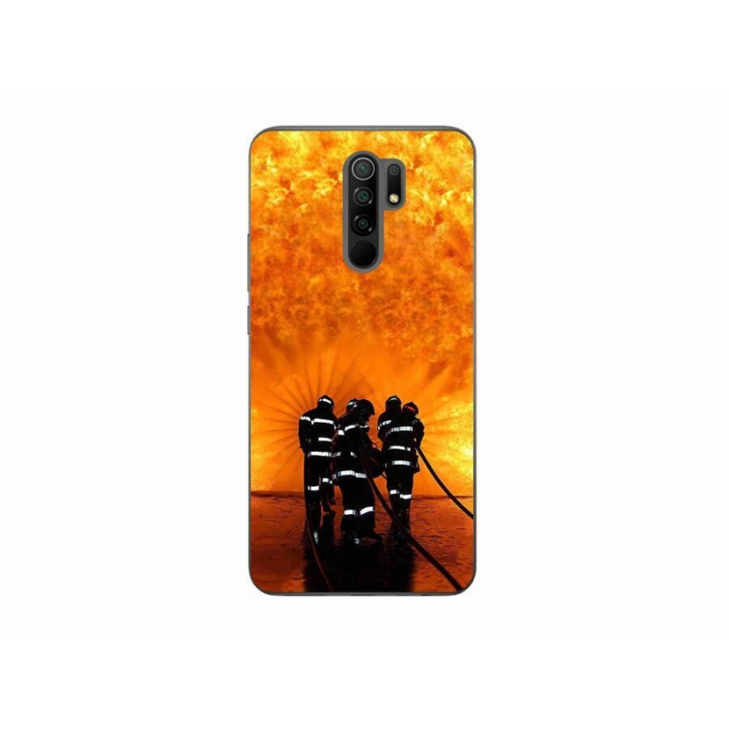 Gelový kryt mmCase na mobil Xiaomi Redmi 9 - požár
