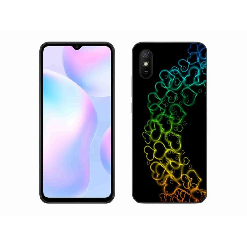 Gelový kryt mmCase na mobil Xiaomi Redmi 9A - barevná srdíčka