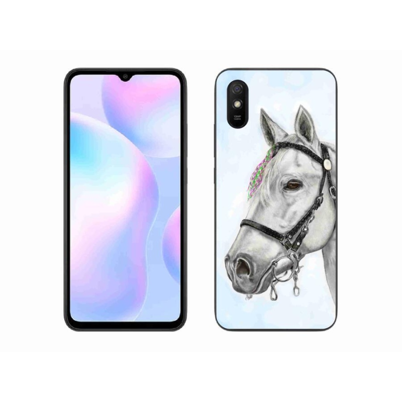 Gelový kryt mmCase na mobil Xiaomi Redmi 9A - bílý kůň 1