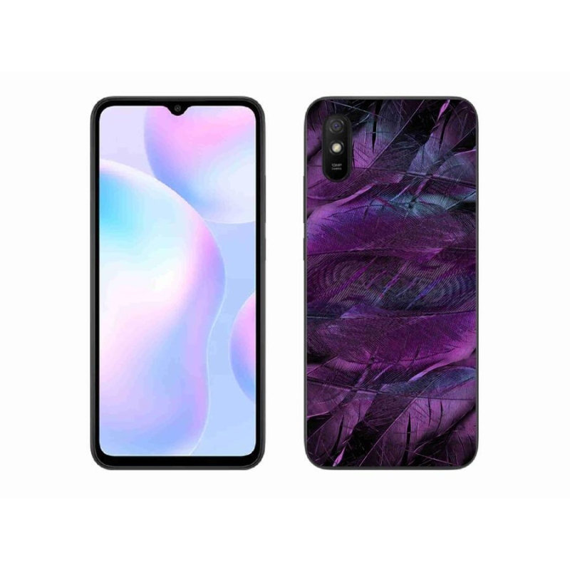 Gelový kryt mmCase na mobil Xiaomi Redmi 9A - fialová pírka