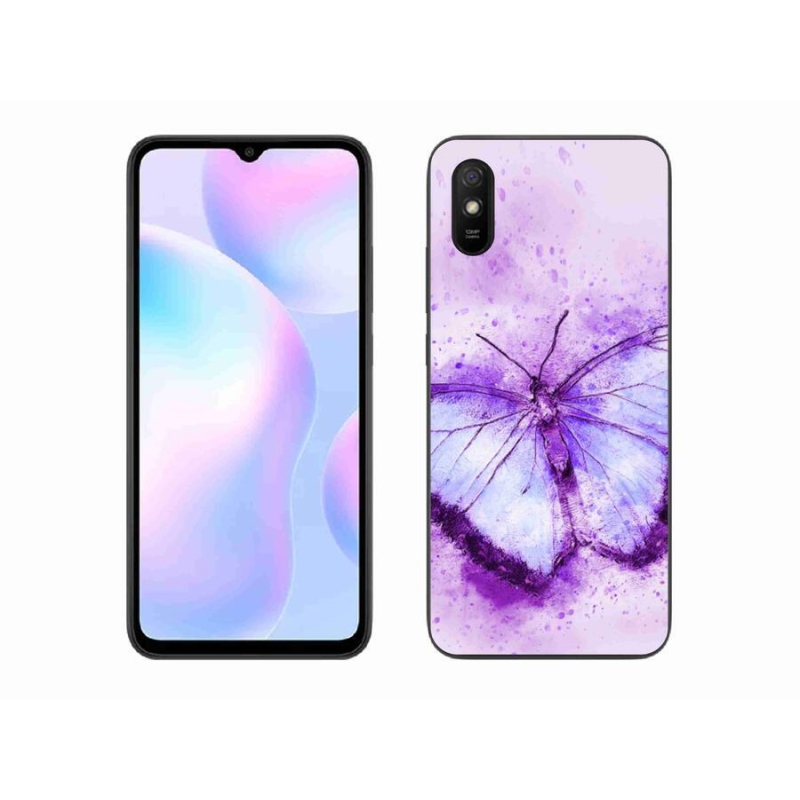 Gelový kryt mmCase na mobil Xiaomi Redmi 9A - fialový motýl