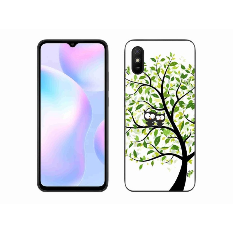 Gelový kryt mmCase na mobil Xiaomi Redmi 9A - sovičky na stromě