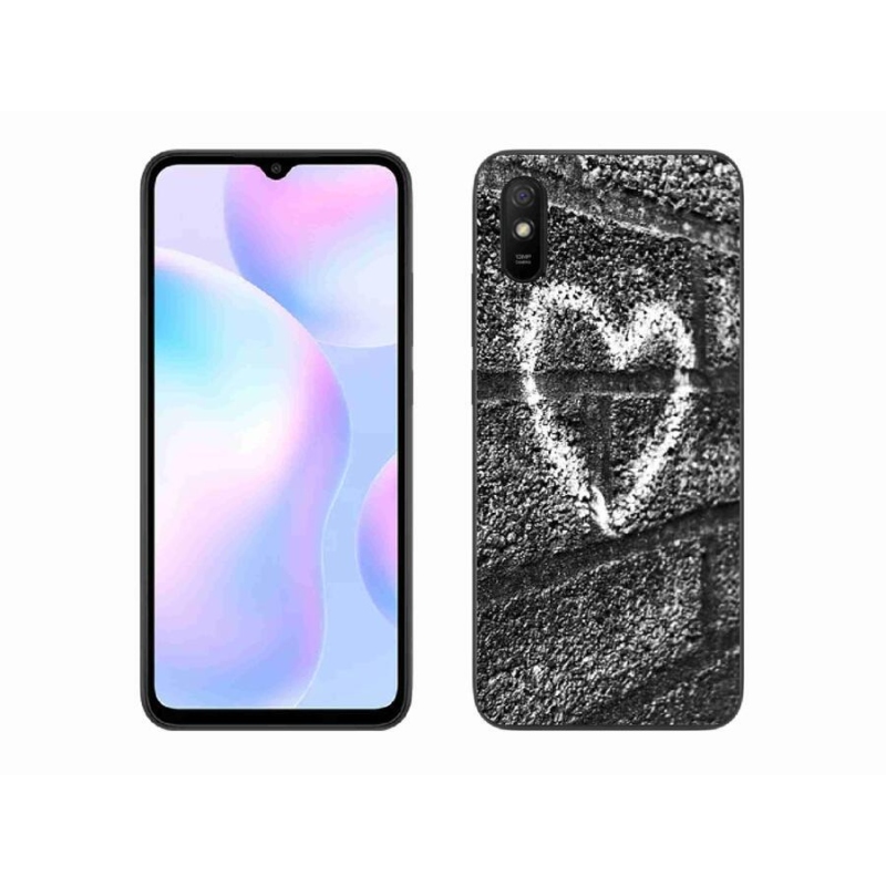 Gelový kryt mmCase na mobil Xiaomi Redmi 9A - srdce na zdi