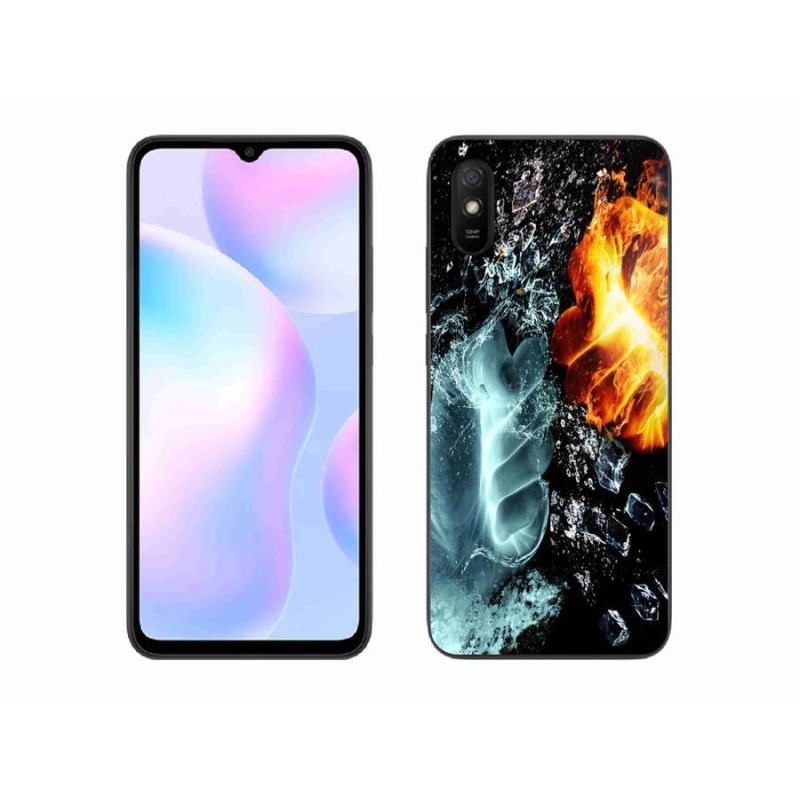 Gelový kryt mmCase na mobil Xiaomi Redmi 9A - voda a oheň