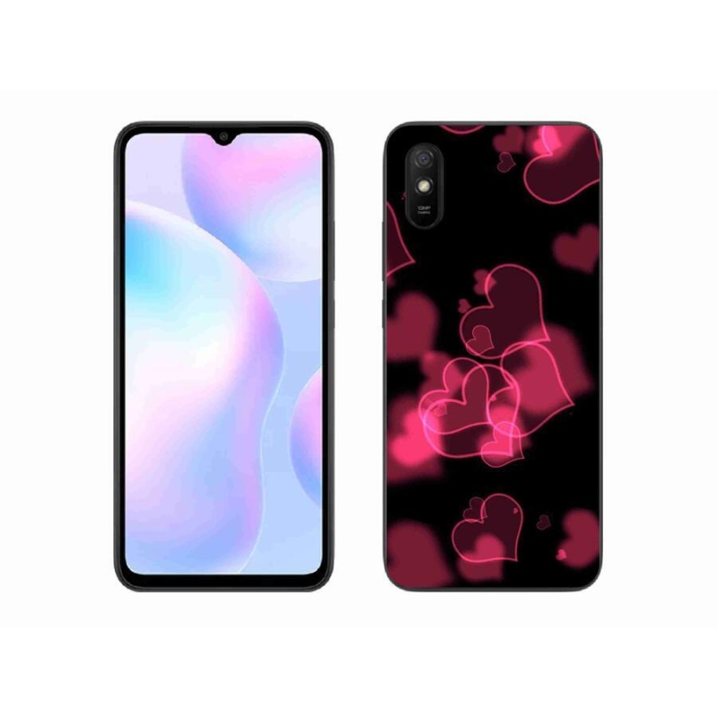 Gelový kryt mmCase na mobil Xiaomi Redmi 9AT - červená srdíčka