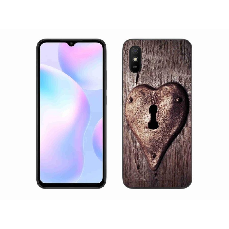 Gelový kryt mmCase na mobil Xiaomi Redmi 9AT - zámek ve tvaru srdce