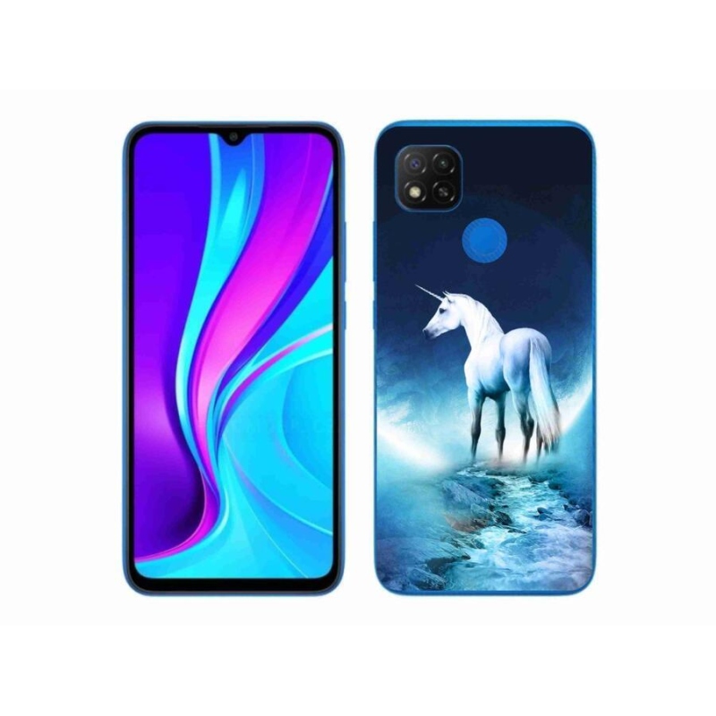 Gelový kryt mmCase na mobil Xiaomi Redmi 9C - bílý jednorožec
