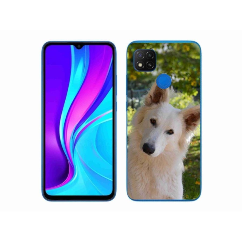 Gelový kryt mmCase na mobil Xiaomi Redmi 9C - bílý švýcarský ovčák 1