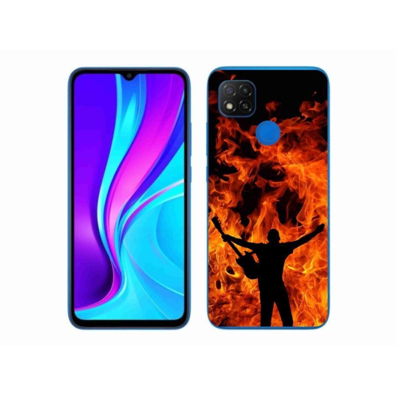 Gelový kryt mmCase na mobil Xiaomi Redmi 9C - muzikant a oheň