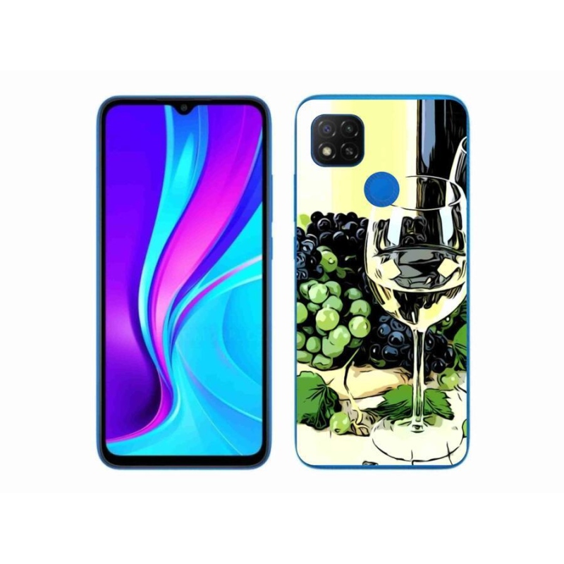 Gelový kryt mmCase na mobil Xiaomi Redmi 9C - sklenka vína