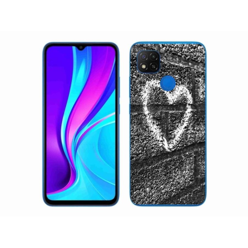 Gelový kryt mmCase na mobil Xiaomi Redmi 9C - srdce na zdi