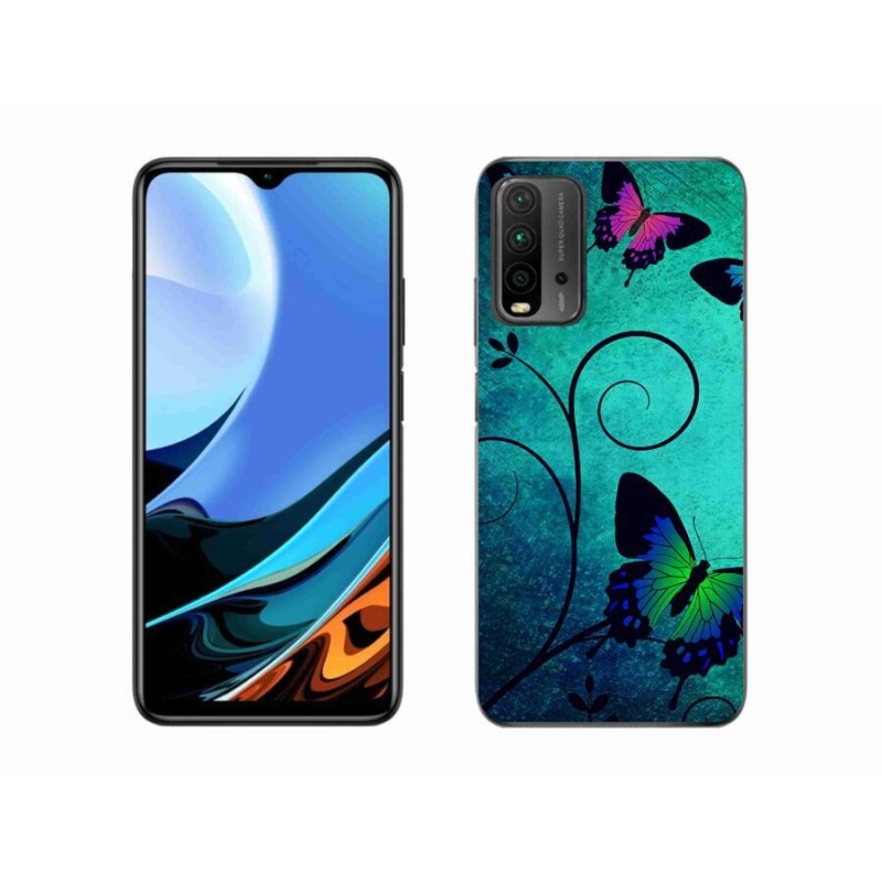 Gelový kryt mmCase na mobil Xiaomi Redmi 9T - barevní motýli