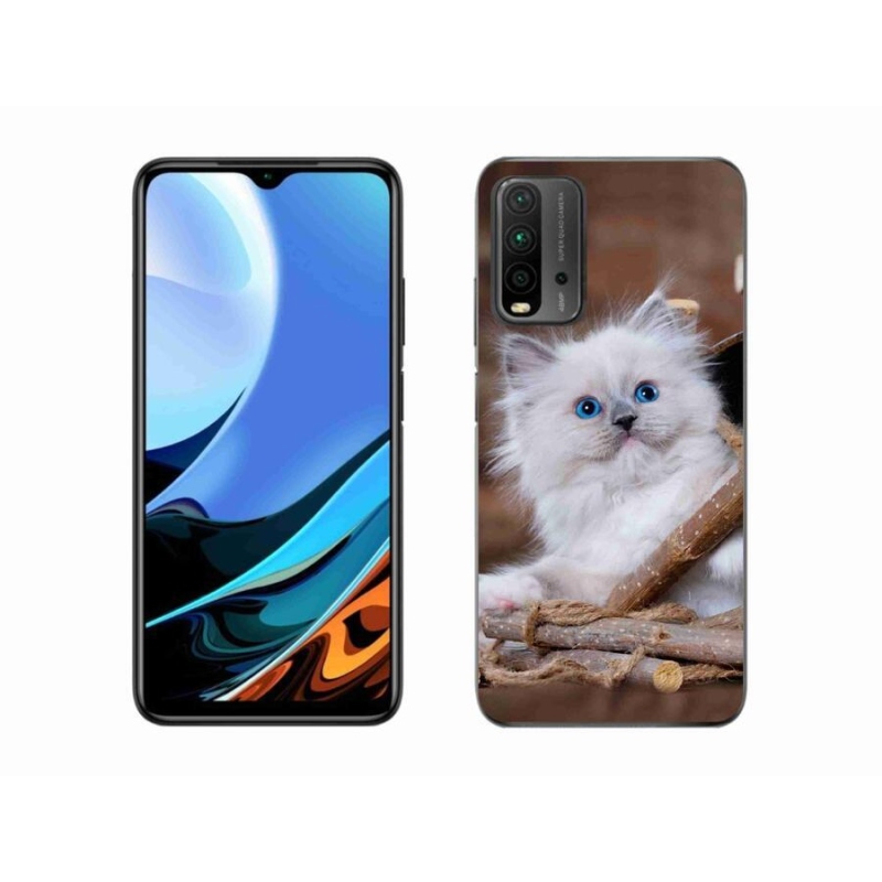 Gelový kryt mmCase na mobil Xiaomi Redmi 9T - bílé kotě