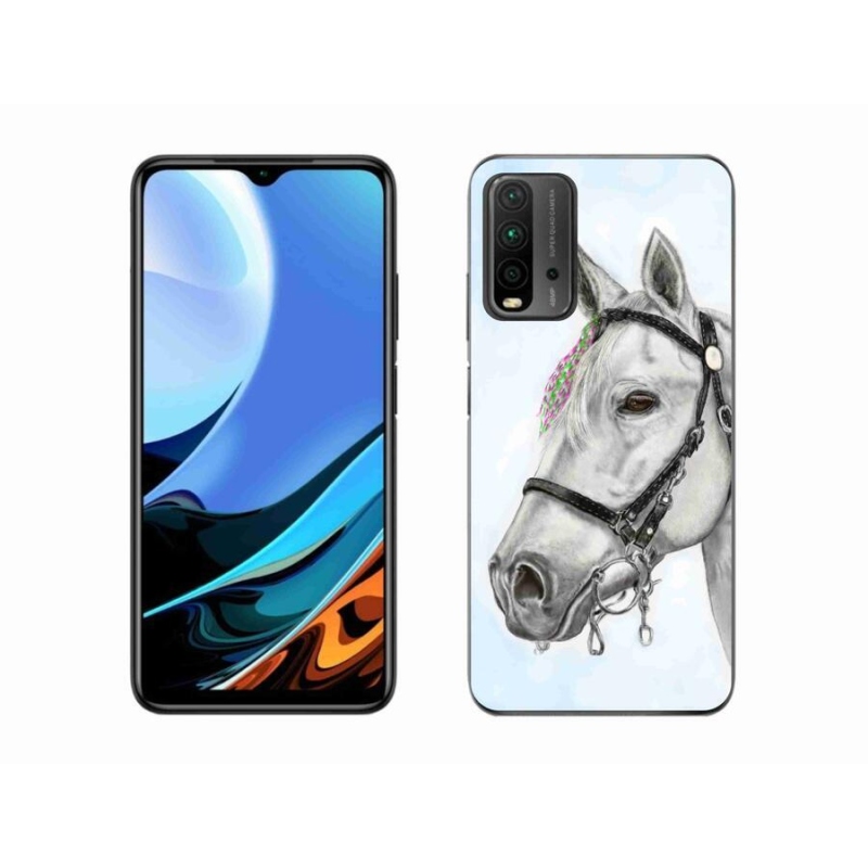 Gelový kryt mmCase na mobil Xiaomi Redmi 9T - bílý kůň 1