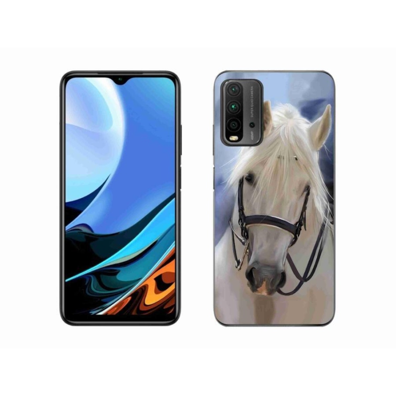 Gelový kryt mmCase na mobil Xiaomi Redmi 9T - bílý kůň