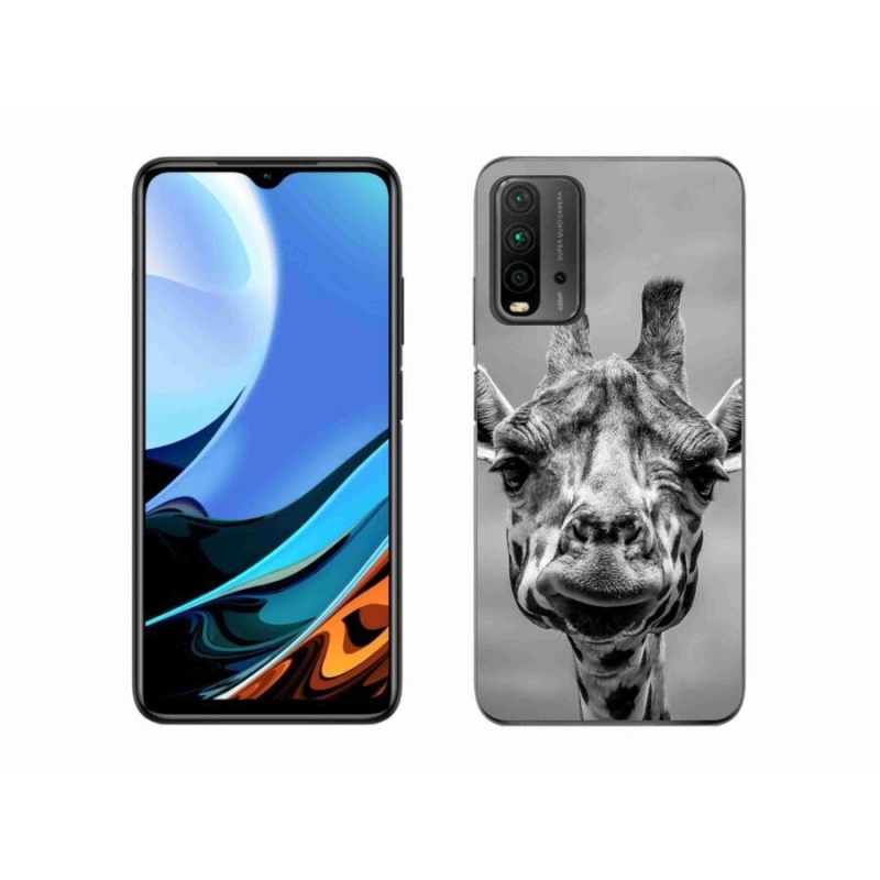 Gelový kryt mmCase na mobil Xiaomi Redmi 9T - černobílá žirafa