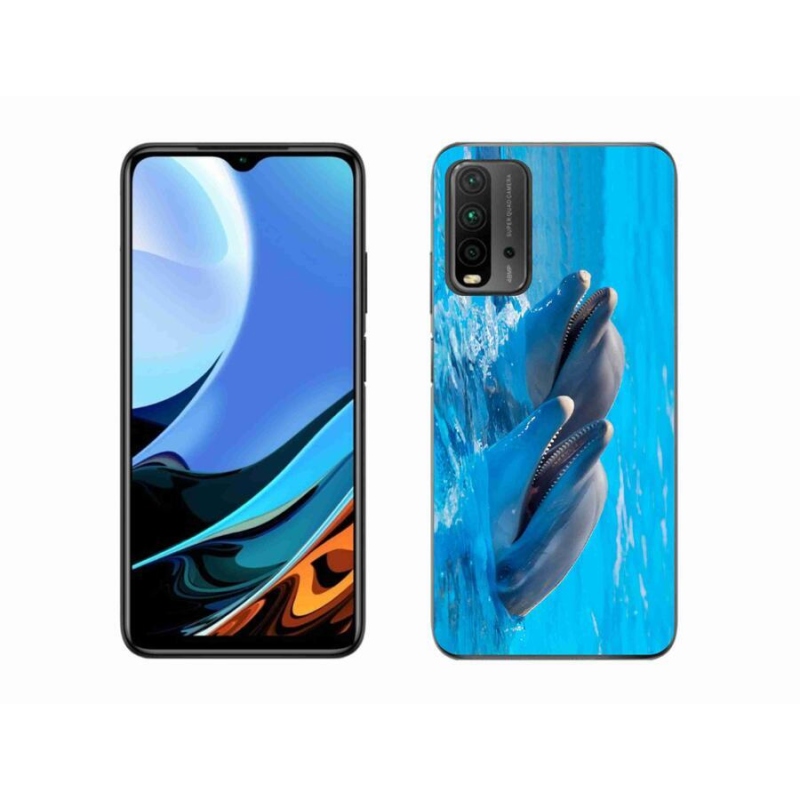 Gelový kryt mmCase na mobil Xiaomi Redmi 9T - delfíni