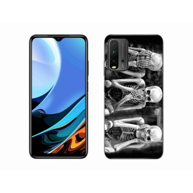 Gelový kryt mmCase na mobil Xiaomi Redmi 9T - kostlivci