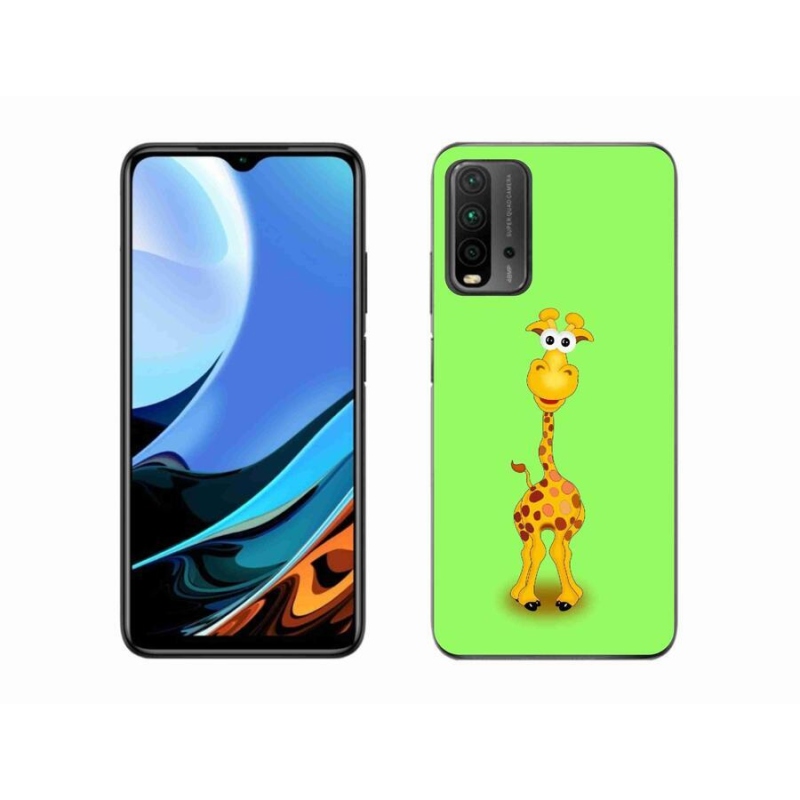 Gelový kryt mmCase na mobil Xiaomi Redmi 9T - kreslená žirafa