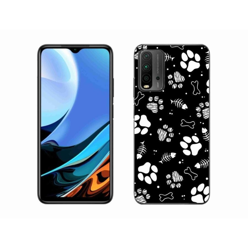 Gelový kryt mmCase na mobil Xiaomi Redmi 9T - psí tlapky