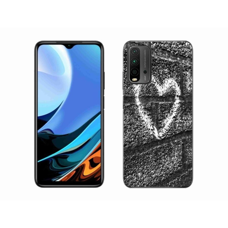 Gelový kryt mmCase na mobil Xiaomi Redmi 9T - srdce na zdi