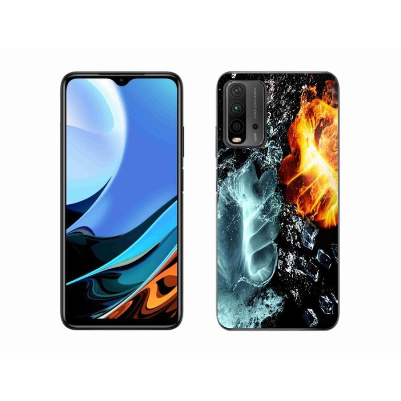Gelový kryt mmCase na mobil Xiaomi Redmi 9T - voda a oheň