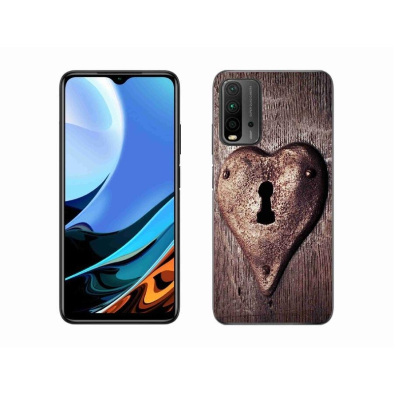 Gelový kryt mmCase na mobil Xiaomi Redmi 9T - zámek ve tvaru srdce