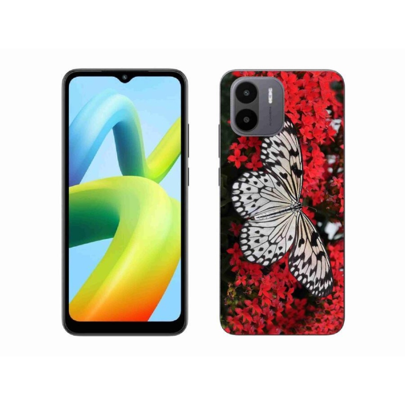 Gelový kryt mmCase na mobil Xiaomi Redmi A1/Redmi A2 - černobílý motýl 1