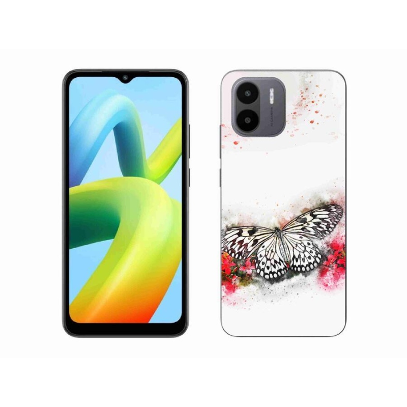 Gelový kryt mmCase na mobil Xiaomi Redmi A1/Redmi A2 - černobílý motýl