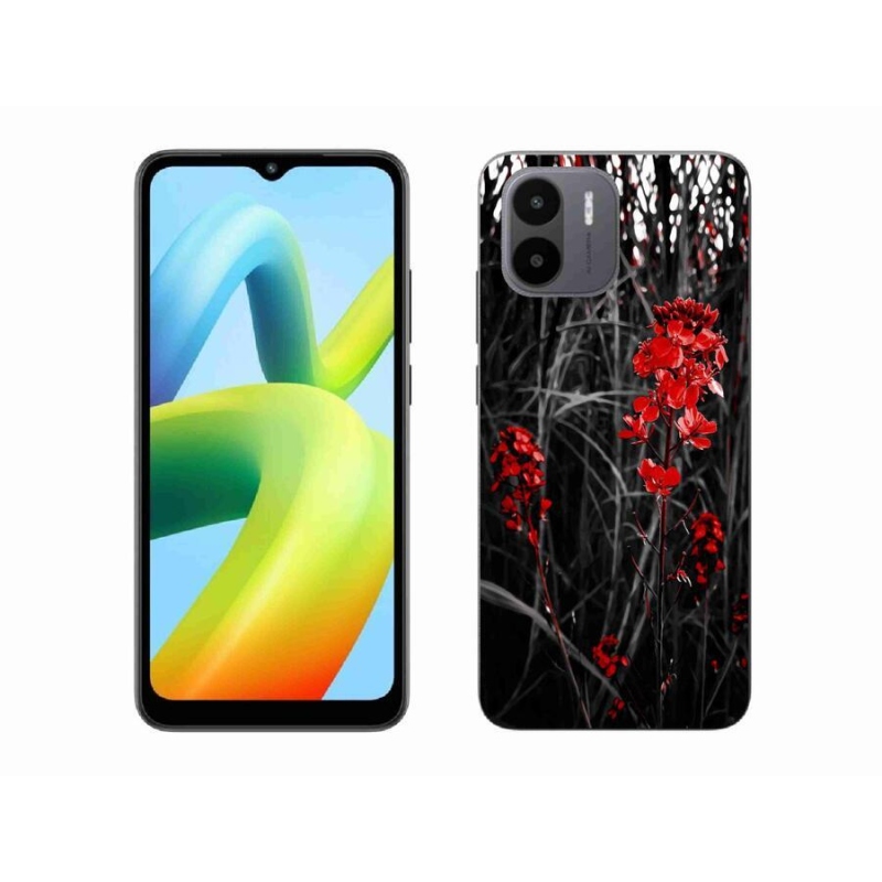 Gelový kryt mmCase na mobil Xiaomi Redmi A1/Redmi A2 - červená rostlina
