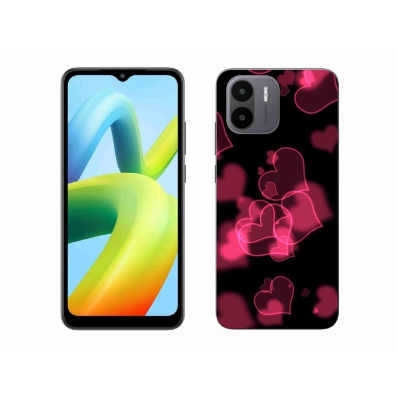 Gelový kryt mmCase na mobil Xiaomi Redmi A1/Redmi A2 - červená srdíčka