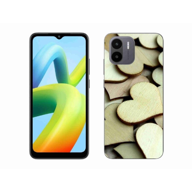 Gelový kryt mmCase na mobil Xiaomi Redmi A1/Redmi A2 - dřevěná srdíčka