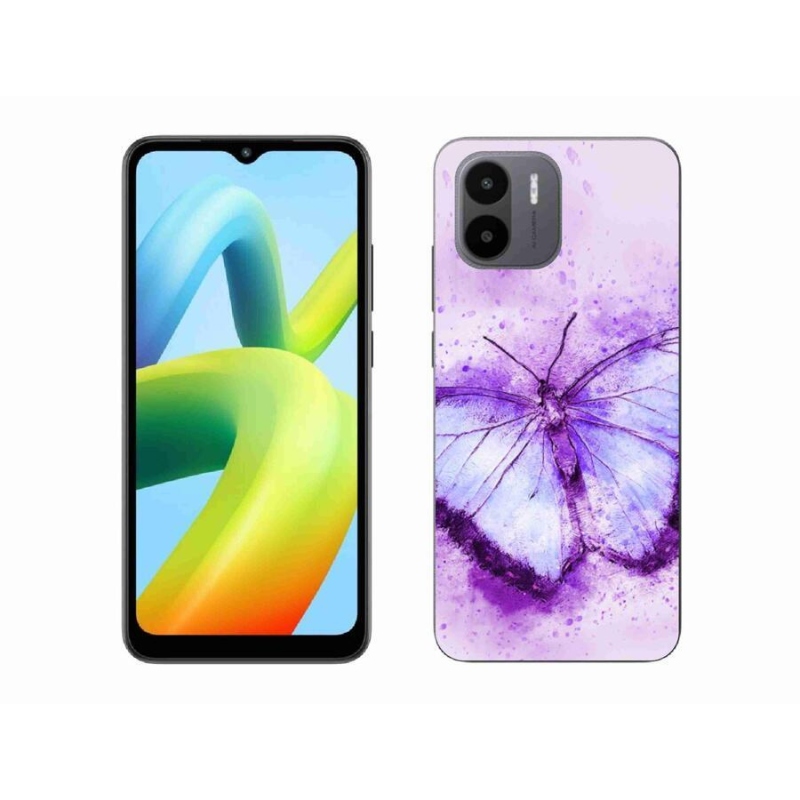 Gelový kryt mmCase na mobil Xiaomi Redmi A1/Redmi A2 - fialový motýl
