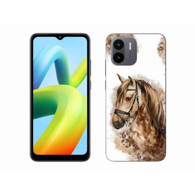 Gelový kryt mmCase na mobil Xiaomi Redmi A1/Redmi A2 - hnědý kreslený kůň