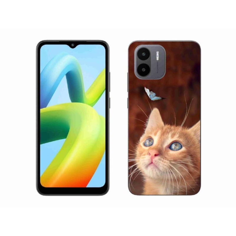 Gelový kryt mmCase na mobil Xiaomi Redmi A1/Redmi A2 - motýl a kotě
