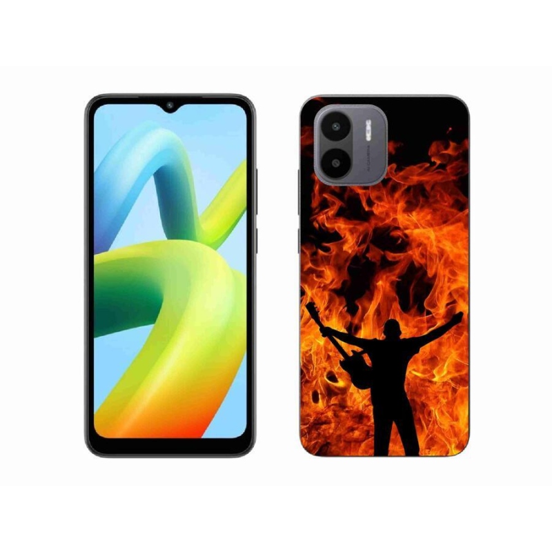 Gelový kryt mmCase na mobil Xiaomi Redmi A1/Redmi A2 - muzikant a oheň