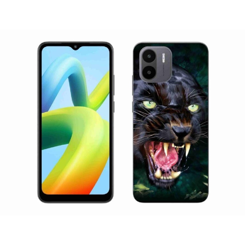 Gelový kryt mmCase na mobil Xiaomi Redmi A1/Redmi A2 - rozzuřený černý panter