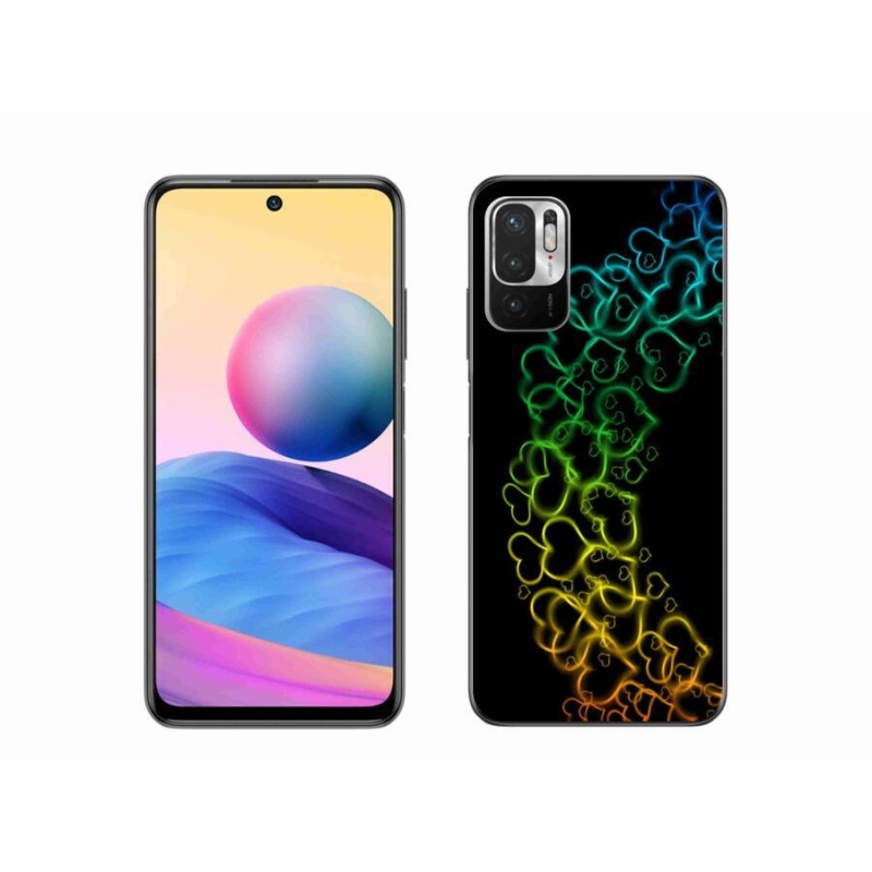 Gelový kryt mmCase na mobil Xiaomi Redmi Note 10 5G - barevná srdíčka