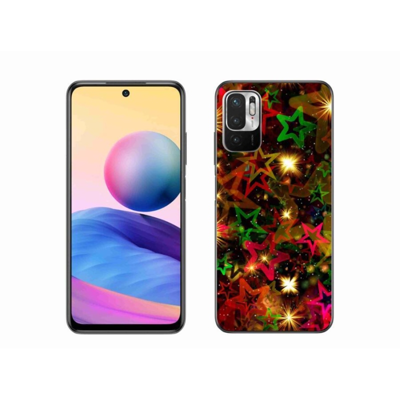 Gelový kryt mmCase na mobil Xiaomi Redmi Note 10 5G - barevné hvězdičky