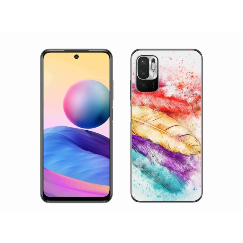 Gelový kryt mmCase na mobil Xiaomi Redmi Note 10 5G - barevné peří