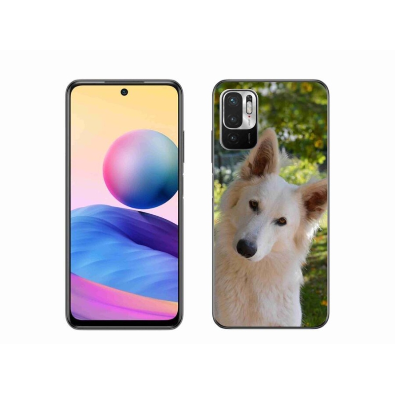Gelový kryt mmCase na mobil Xiaomi Redmi Note 10 5G - bílý švýcarský ovčák 1