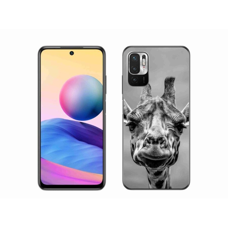 Gelový kryt mmCase na mobil Xiaomi Redmi Note 10 5G - černobílá žirafa
