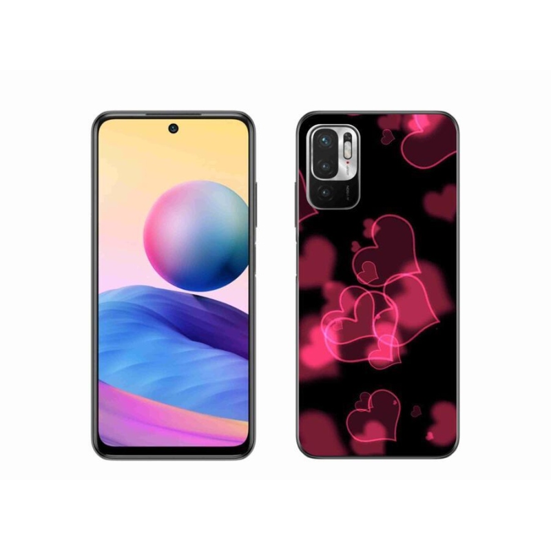 Gelový kryt mmCase na mobil Xiaomi Redmi Note 10 5G - červená srdíčka