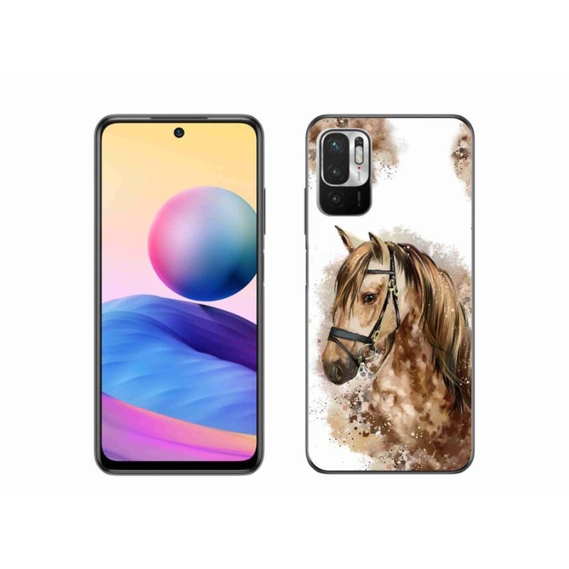 Gelový kryt mmCase na mobil Xiaomi Redmi Note 10 5G - hnědý kreslený kůň