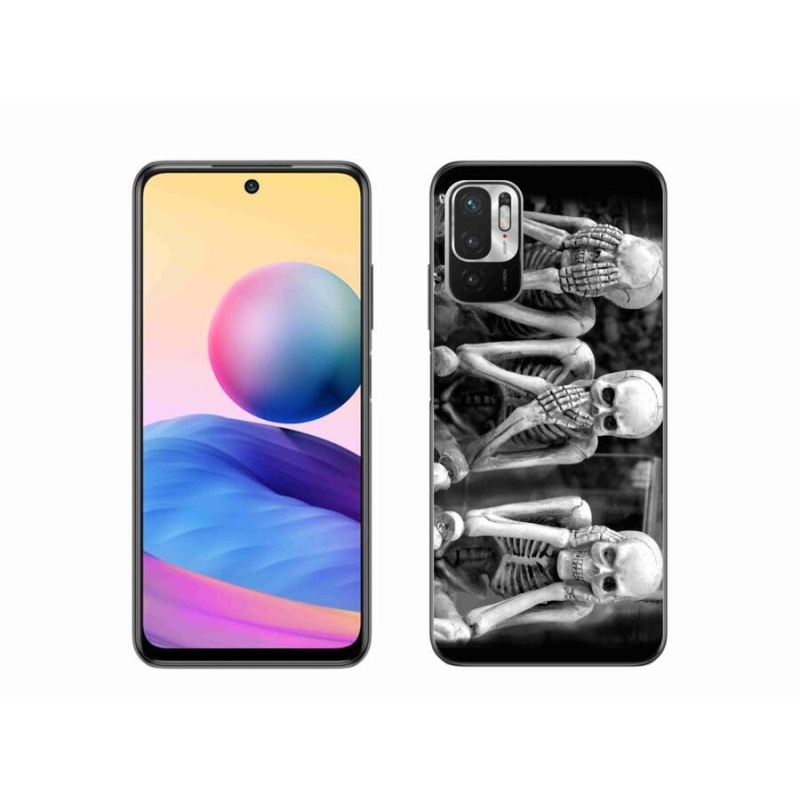 Gelový kryt mmCase na mobil Xiaomi Redmi Note 10 5G - kostlivci