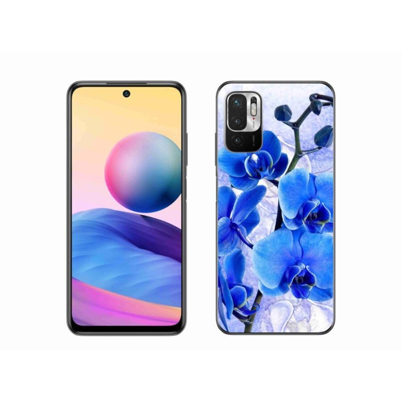 Gelový kryt mmCase na mobil Xiaomi Redmi Note 10 5G - modré květy