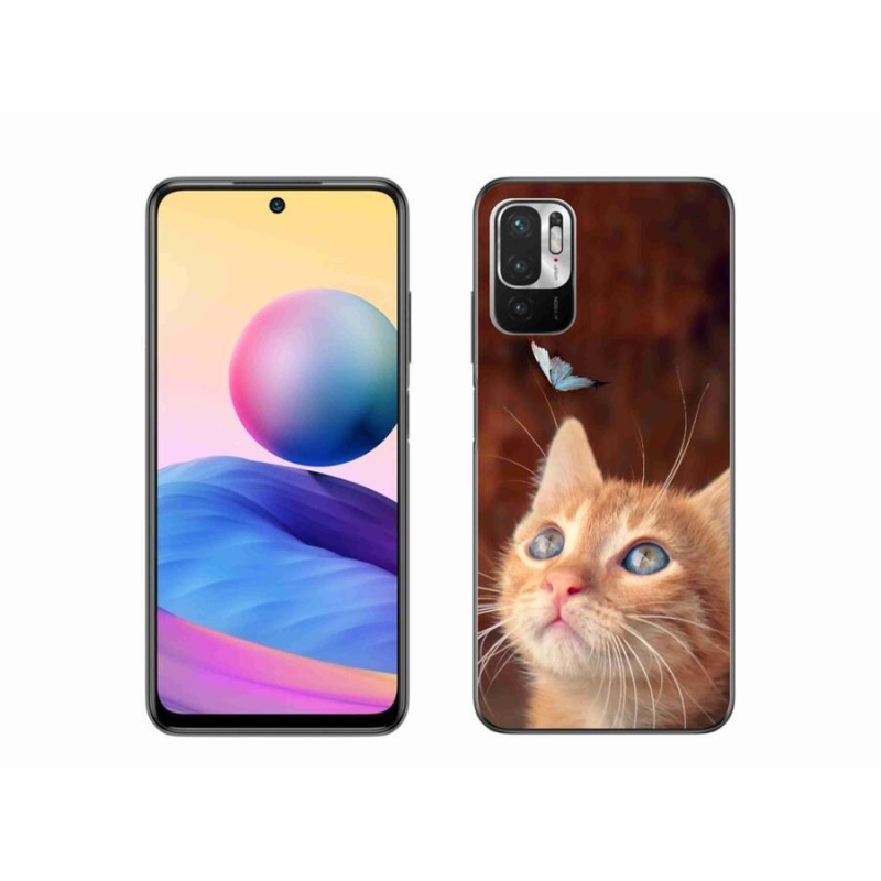 Gelový kryt mmCase na mobil Xiaomi Redmi Note 10 5G - motýl a kotě