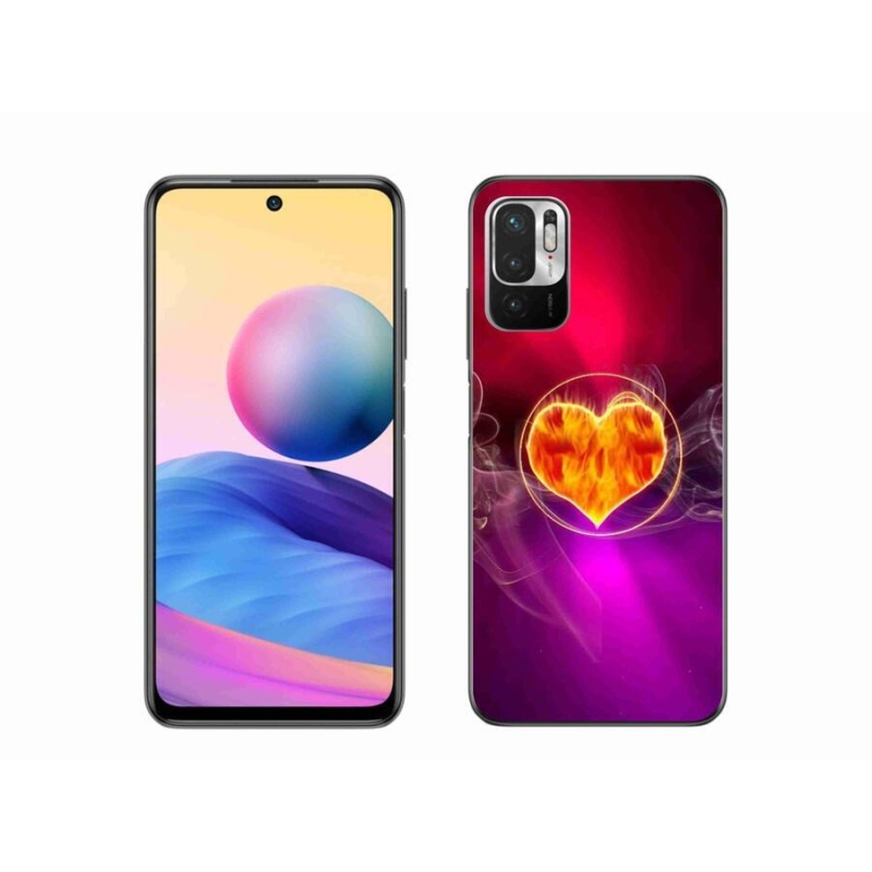 Gelový kryt mmCase na mobil Xiaomi Redmi Note 10 5G - ohnivé srdce
