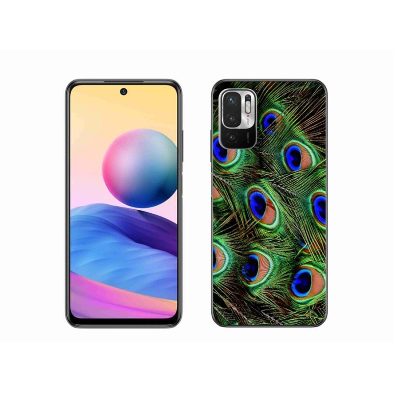 Gelový kryt mmCase na mobil Xiaomi Redmi Note 10 5G - paví peří